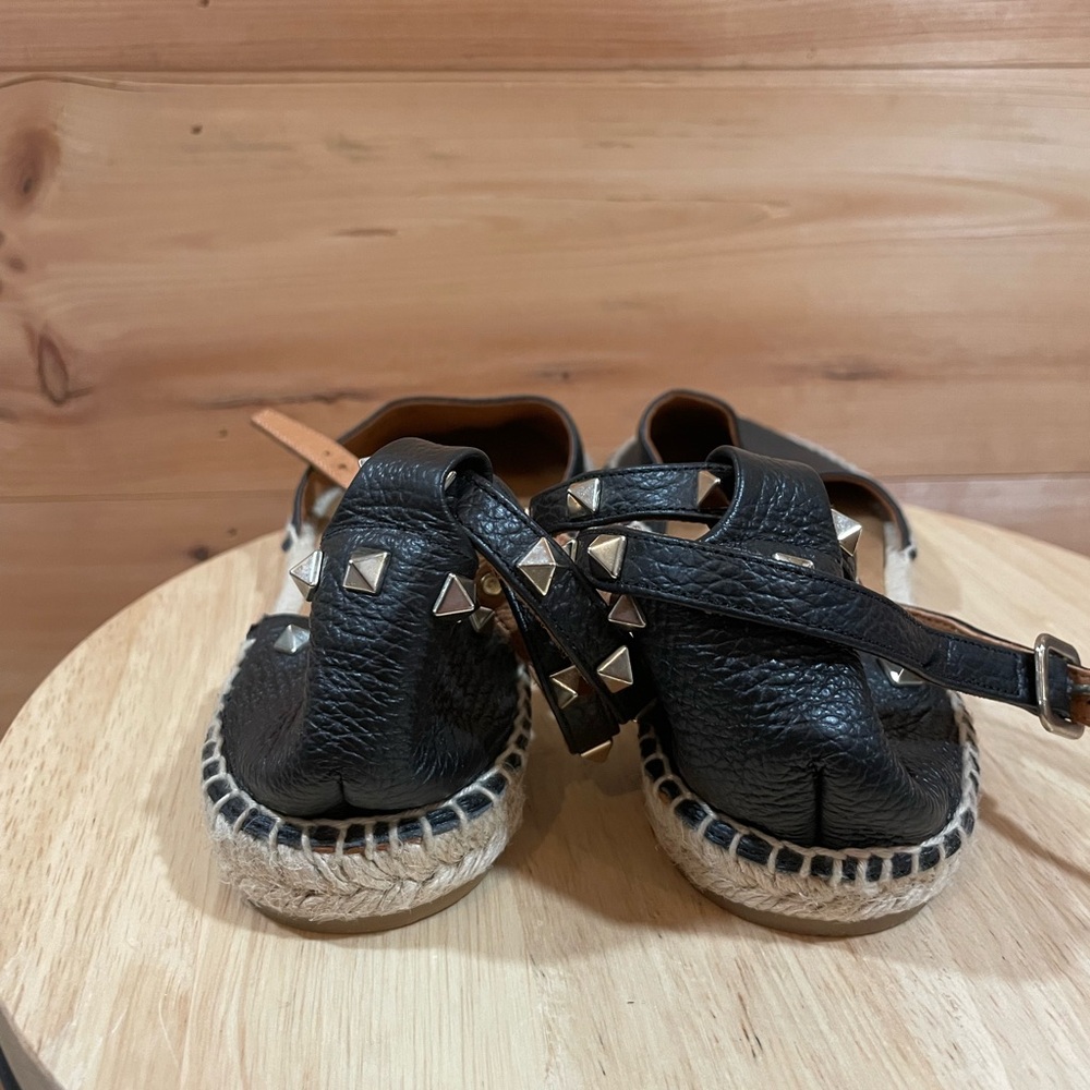 Anthropologie’s Maypol Black Leather Espadrilles in Size 8 - Picture 9 of 11